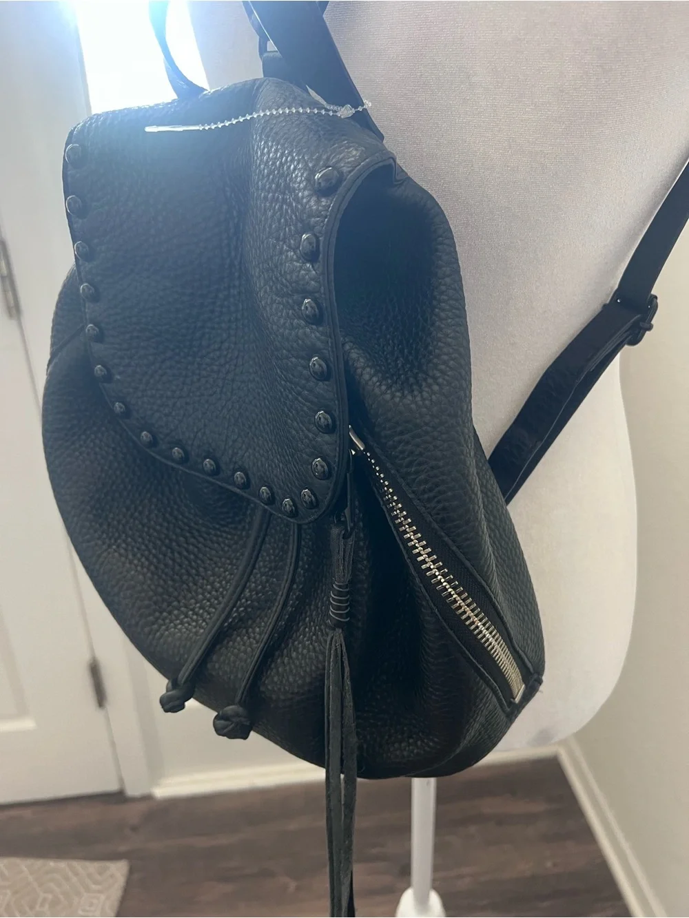 Rebecca Minkoff Blythe Black Studded Leather Mini Backpack
